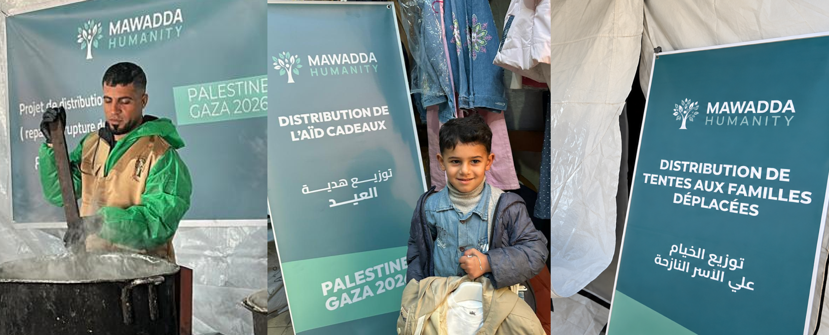 Aide d'urgence à Gaza - Repas, vêtements et abris